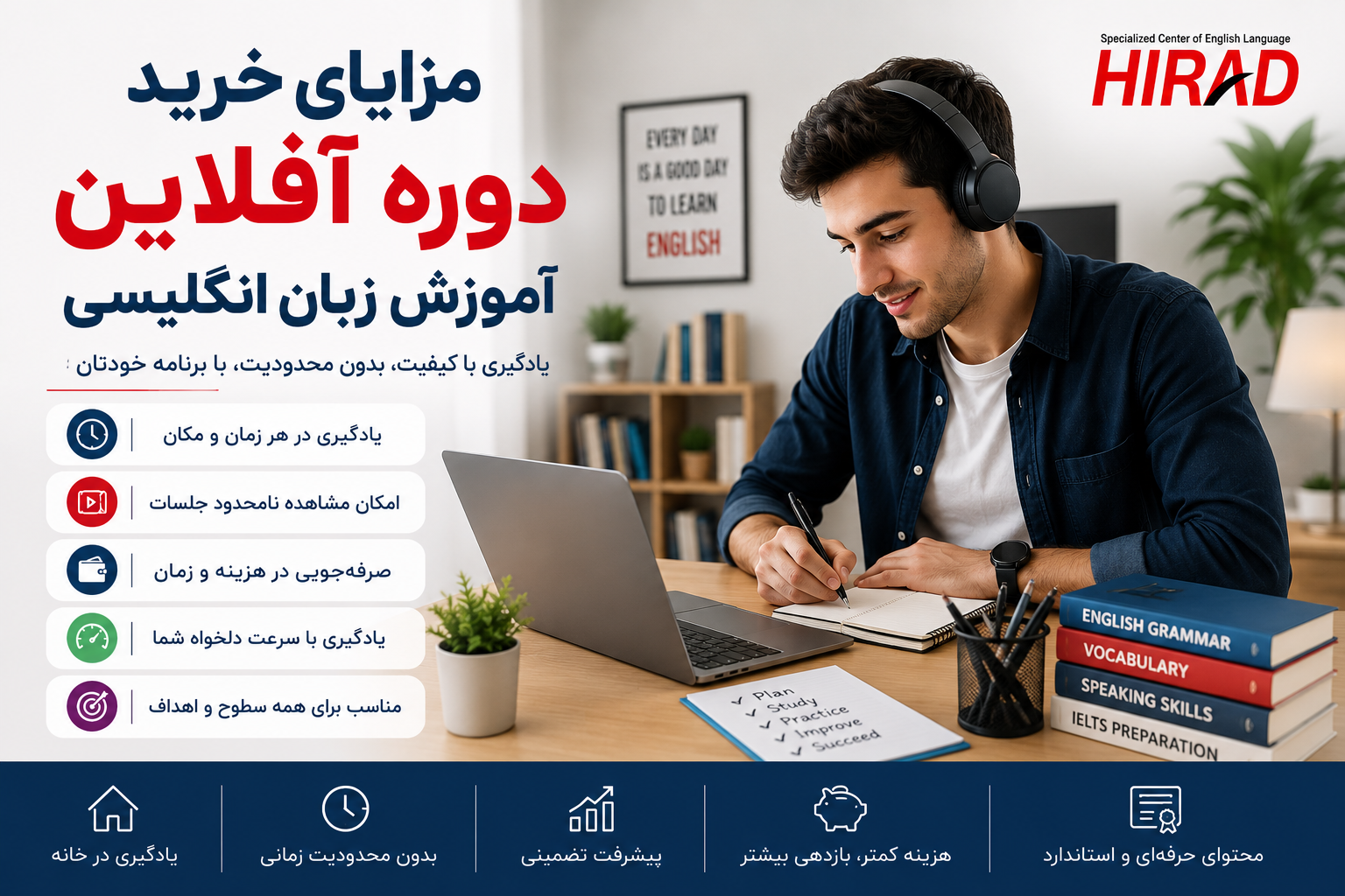 مزایای خرید دوره آفلاین آموزش زبان انگلیسی
