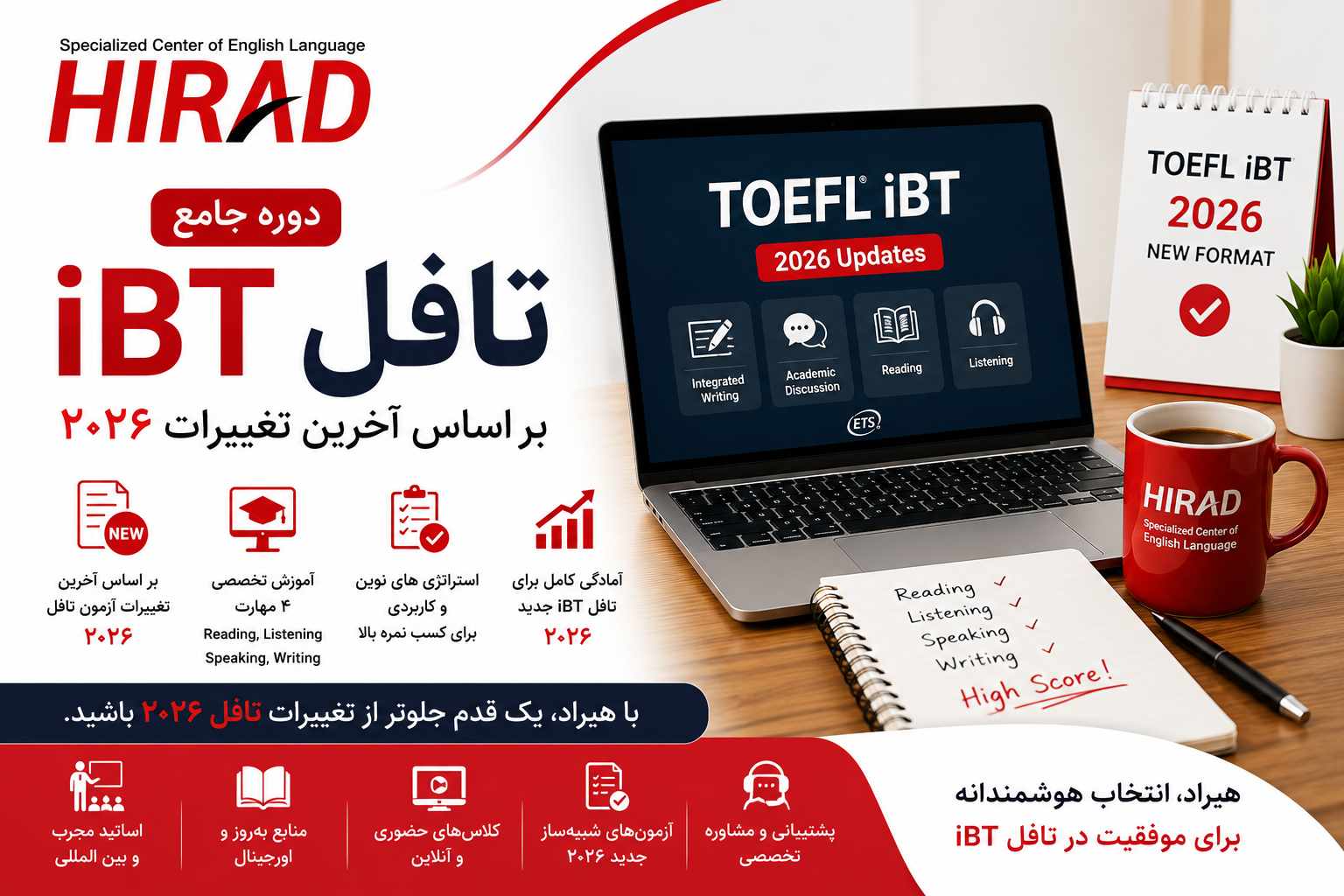 راهنمای کامل خرید دوره تافل iBT با آخرین تغییرات 2026