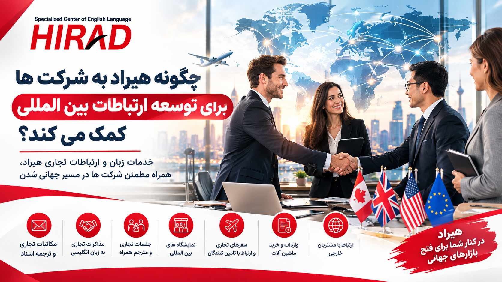 چگونه هیراد به شرکت ها برای توسعه ارتباطات بین المللی کمک می کند؟